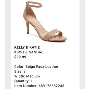 Nude Kelly &Katie ankle strap heels